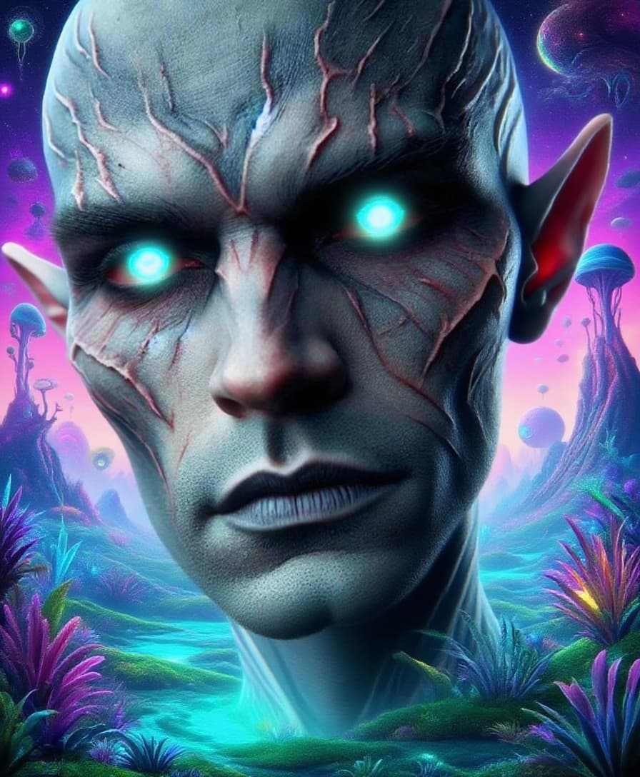 AI generated: Create a new species from this original. Alter with other worldly backdrop, repose the character. If...