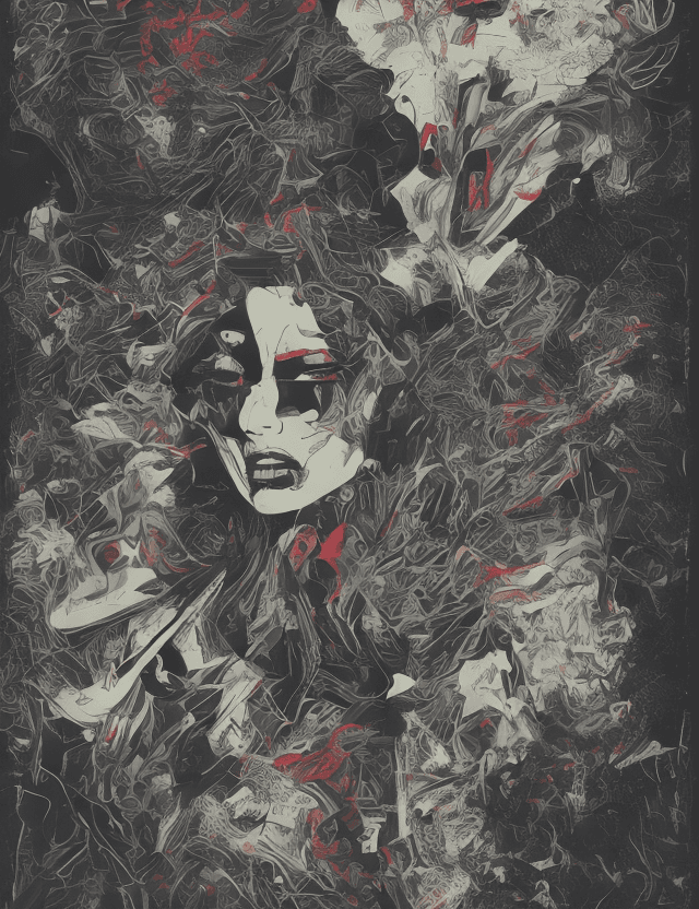 AI generated: Unapologetic, Perfectcore, bizarre, freaky graphic poster, lust, futuristic, strong graphic, line, B...