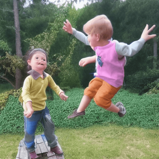 AI generated: realistic detailed children flying