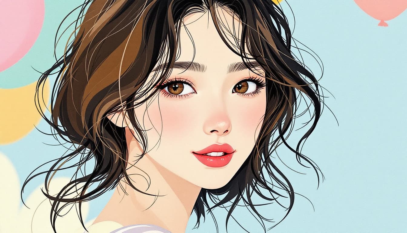 AI generated: Flat illustration, line art, Types of Minimalists, Girl, A charming and charismatic movie character,...