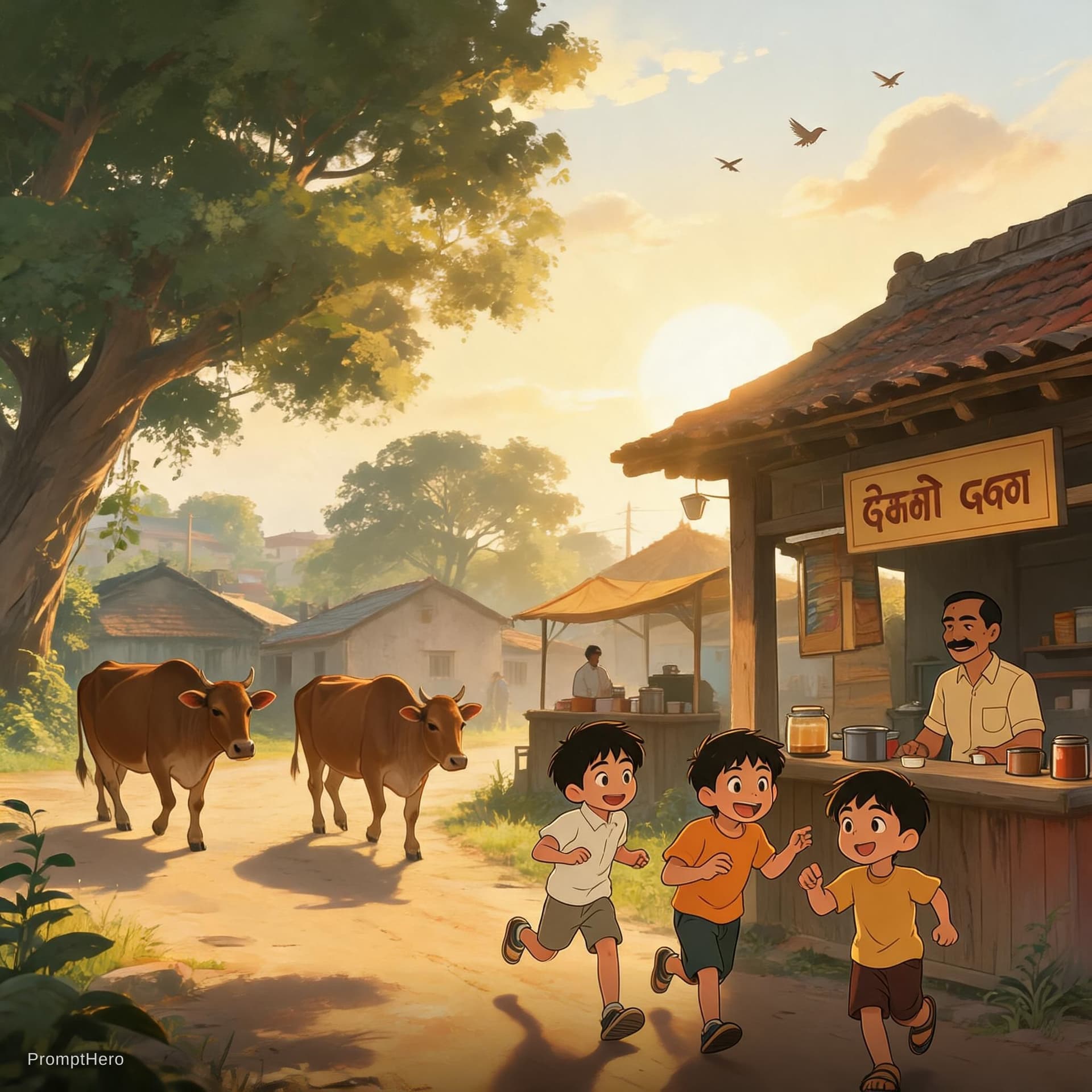 AI generated: Title: Gramam Goli Boys Story

Scene 1 – Village OpeningBeautiful South Indian village morning atmos...