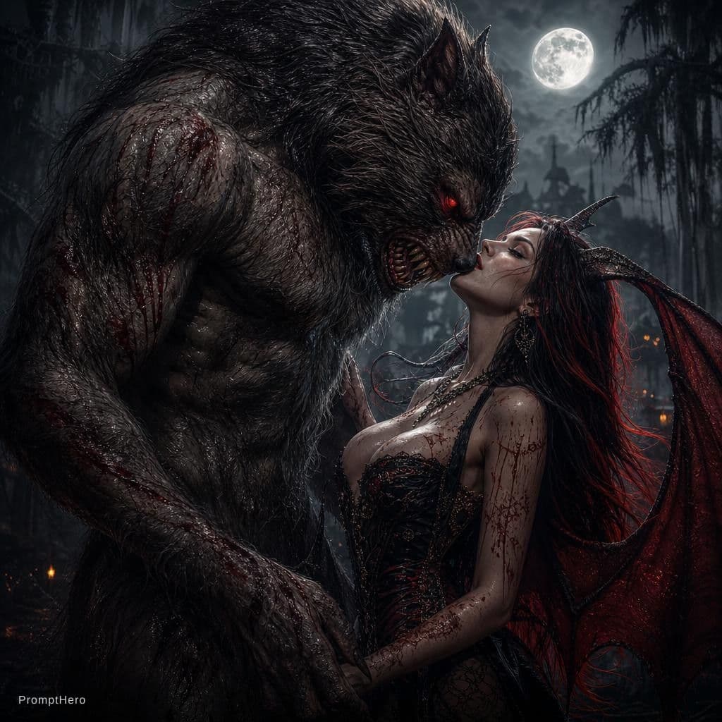 AI generated: The Rougarou: A extreme nightmare version, highly detailed, advanced 3D techniques, distorted featur...