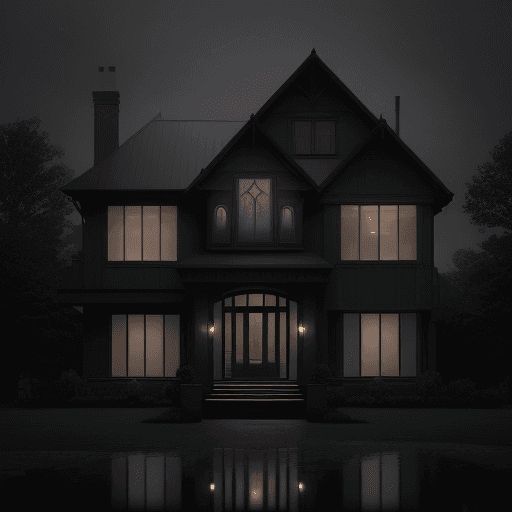AI generated: a 2028 millionaire house that is light lit at summer morning, in the style of dark reflections, rich...