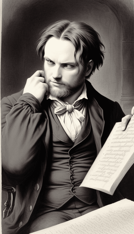 AI generated: High resolution photography Victor Hugo est un poète, dramaturge, écrivain, romancier et dessinateur...