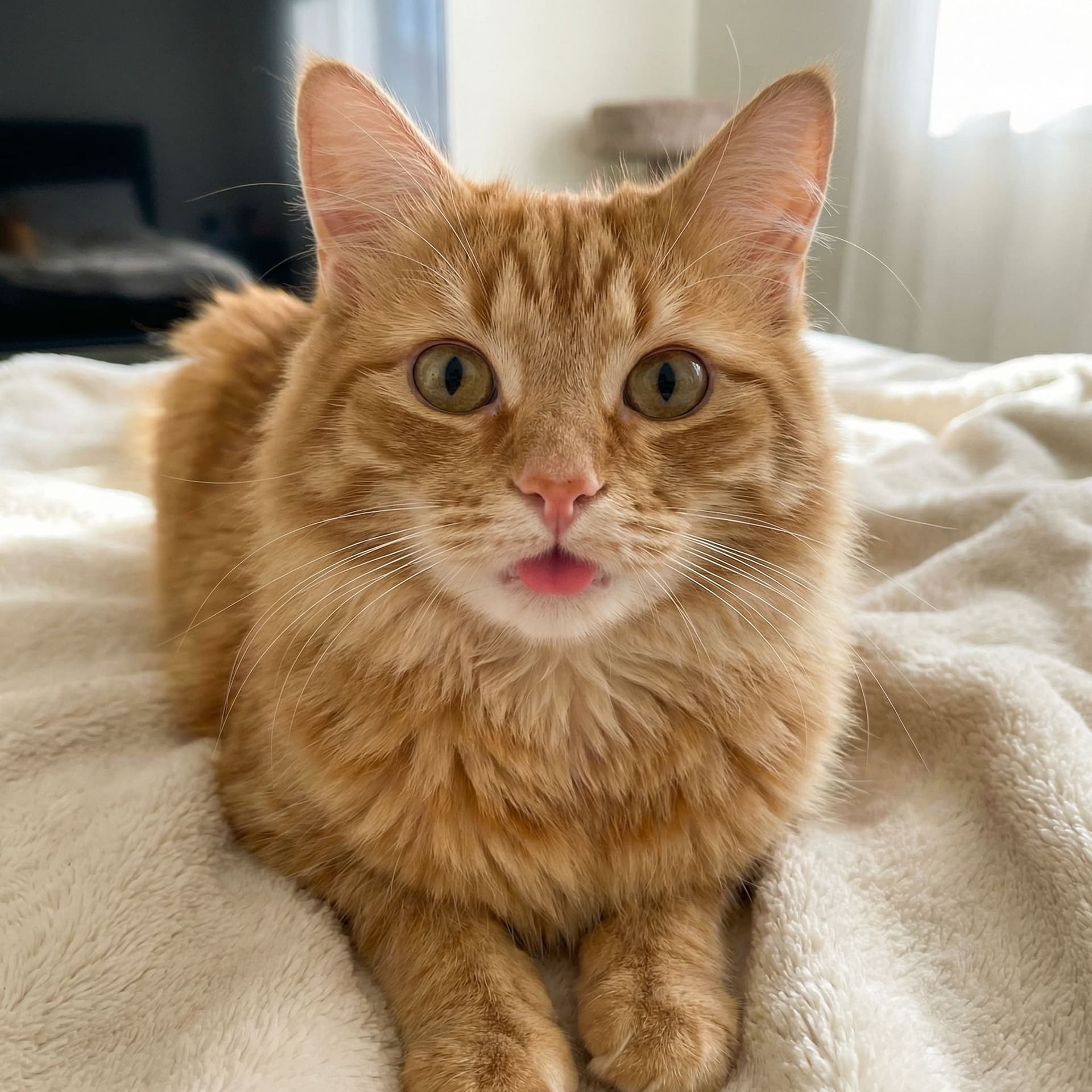 AI generated: same one but with the tounge out an a cute expression. 
