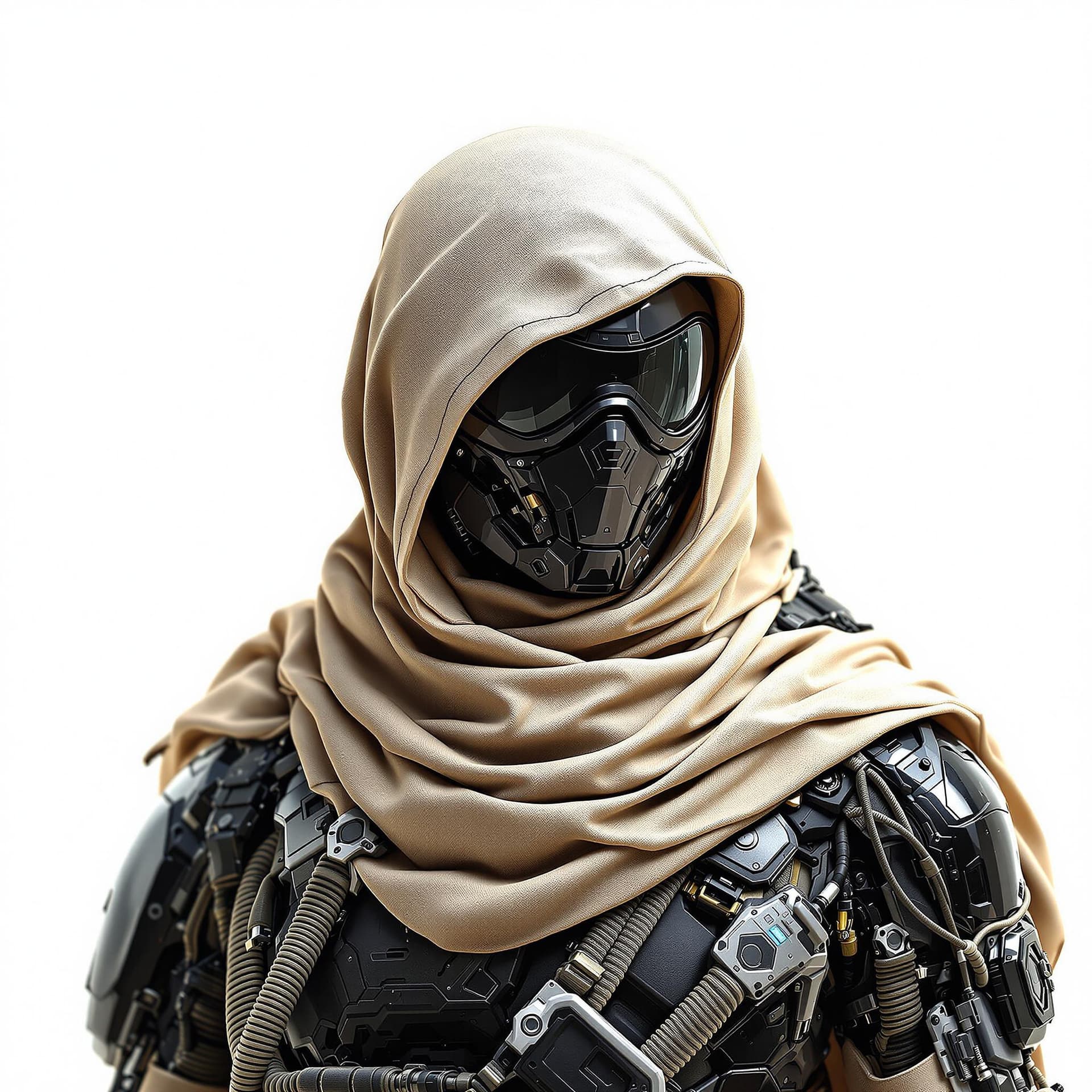 AI generated: Photo-realistic, Hyper-Detailed, black ops, middle eastern cyborg infused human warriors, armor is i...