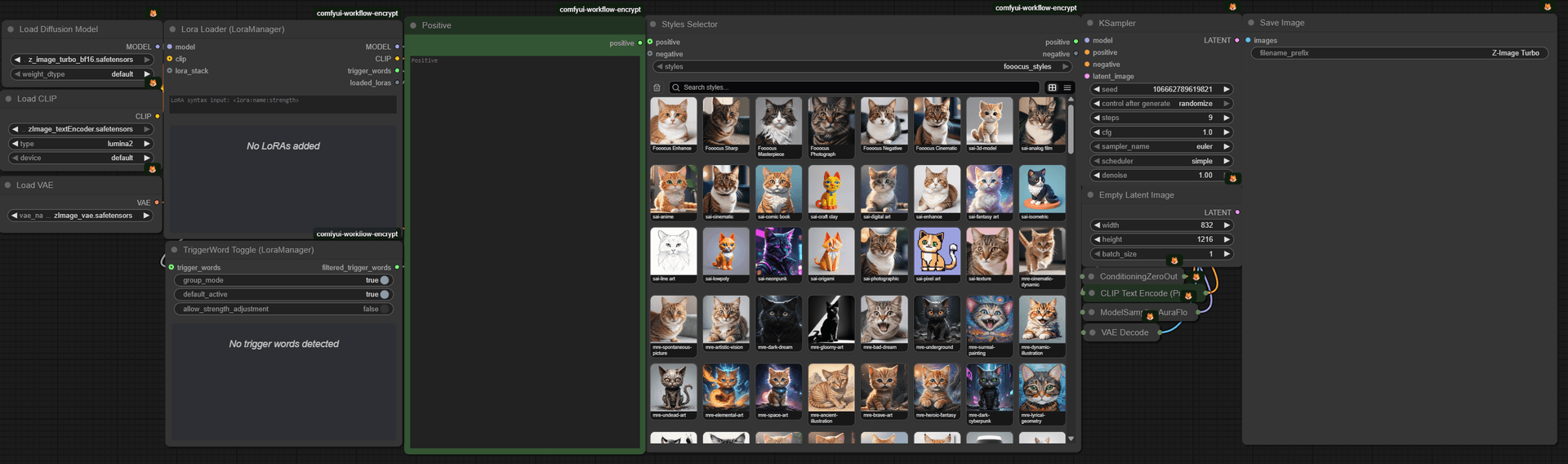 ComfyUI - Z-Image Turbo - Easy to use, Various styles - Lora Manager + Triggers (By: Rafaelldestilo)