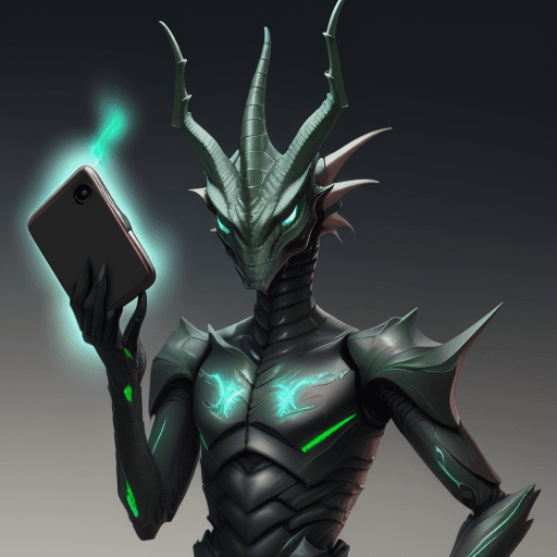 AI generated: Smartphone dragon androides 