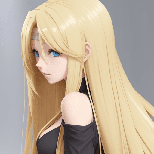 AI generated: anime hot long blonde hair 