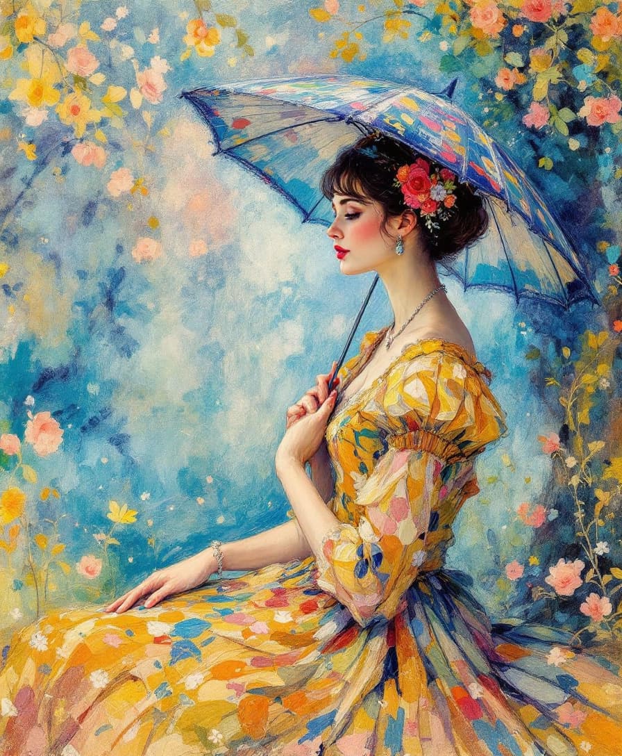 AI generated: Masterpiece,  Claude Monet: Woman with a parasol - Madame Monet and her son , Inspired by the style ...