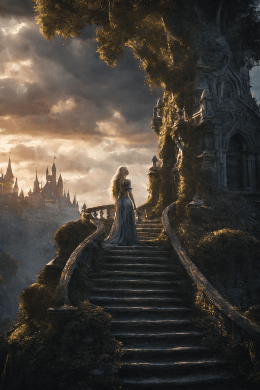 AI generated: Epic  magical  scene in a fantasy Landscape,Insane detailed different full body image ,in different ...