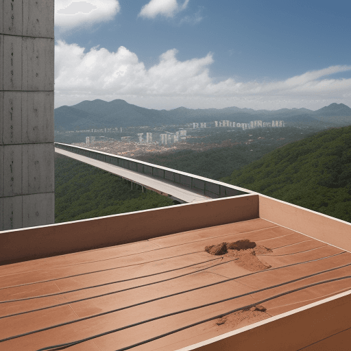 AI generated: prompt, criar imagens de perspectiva de um chalé de tijolo de bloco de cimento e vidro de telhado me...
