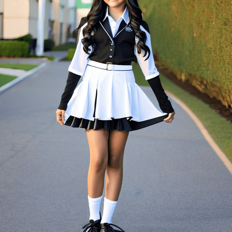 AI generated: Beautiful, 18 year old, girl, ass close up, school uniform, bending over, showing ass, no panties, 8...