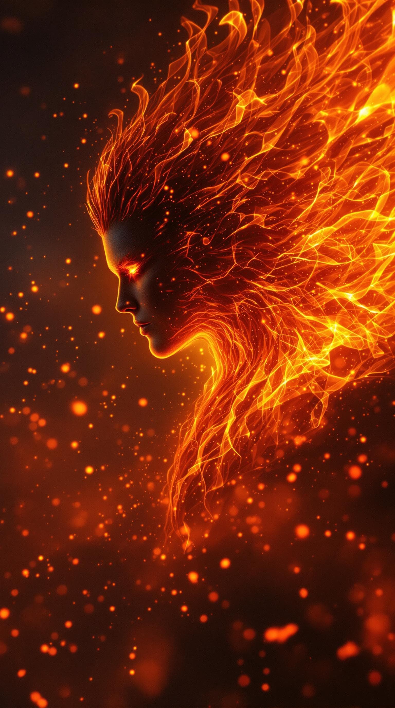 AI generated: Hyper realistic photo of Phoenix from Marvel, covered in Fire, 4k 