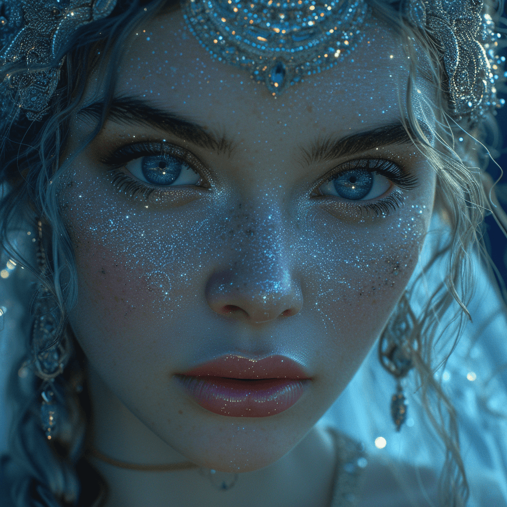AI generated: Beautiful sparkly ocean eyes