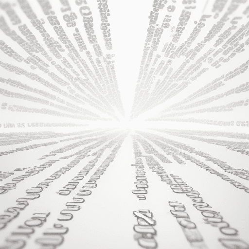 AI generated: rain of hundred letters, white background