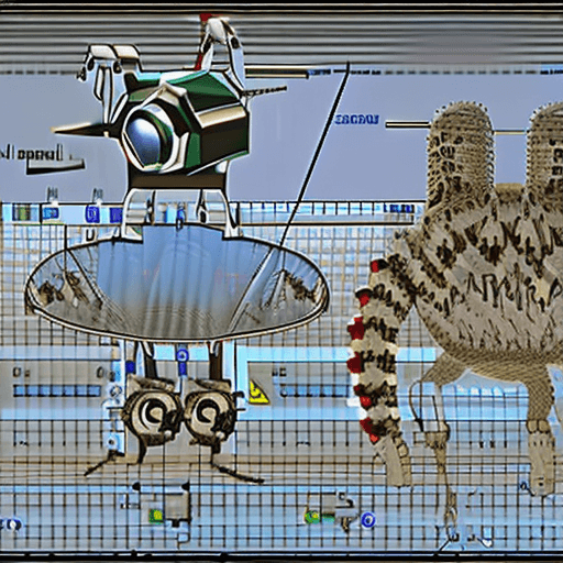 AI generated: an otherworldly machine that is similar in nature to a large robotic raptor, UHD, raytracing, godray...