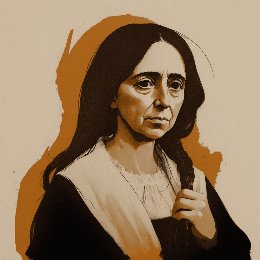 AI generated: Portrait of a Spanish writer Santa Teresa de Jesús, in the style of video montages, nature-inspired,...