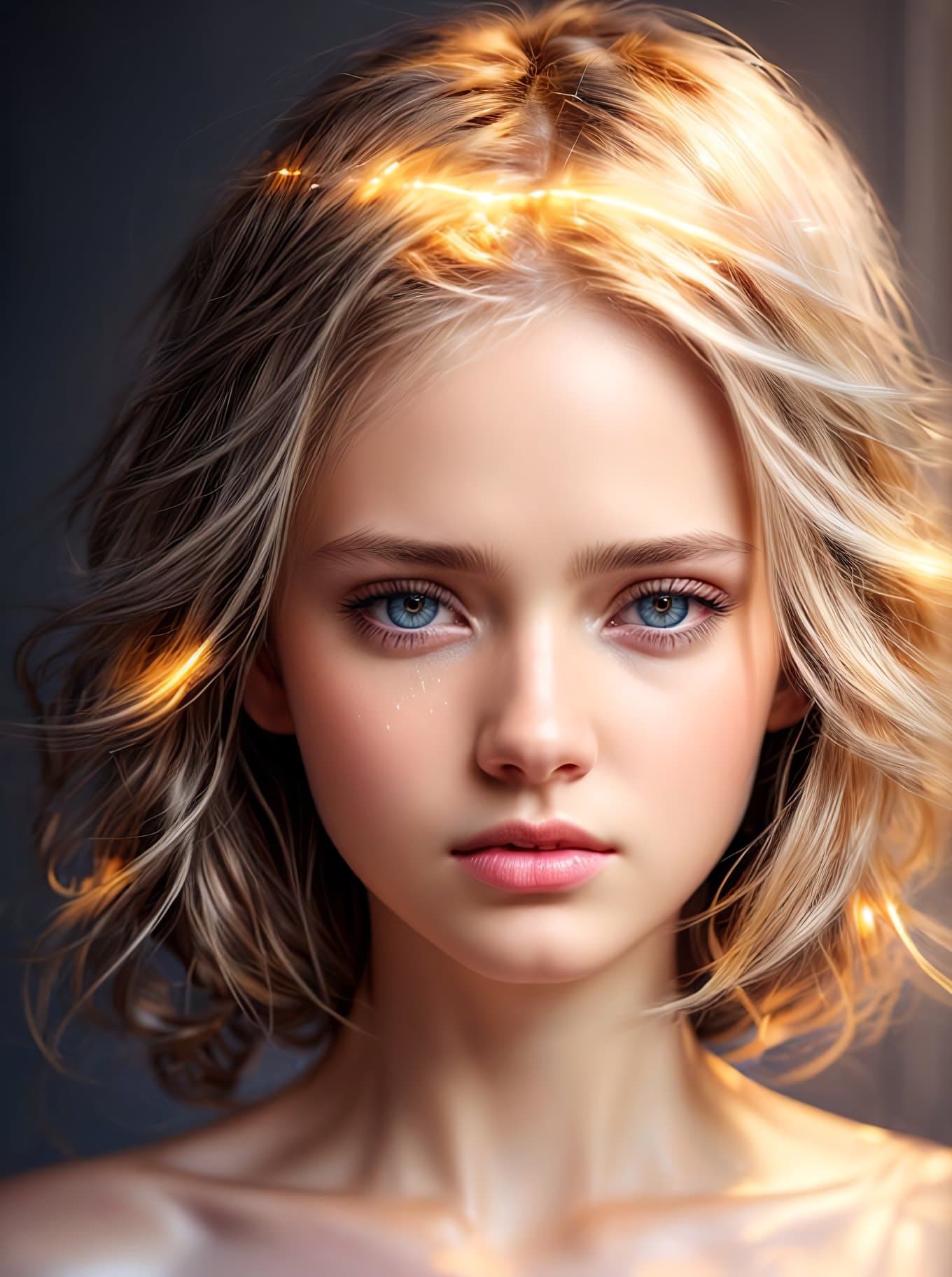 AI generated: Portrait of a light being, radiant, glowing light, filaments of light everywhere, intricate, cinemat...