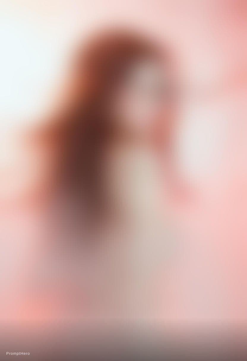 AI generated: A serene, artistic portrait of a woman with long, flowing reddish-brown hair cascading gracefully ar...