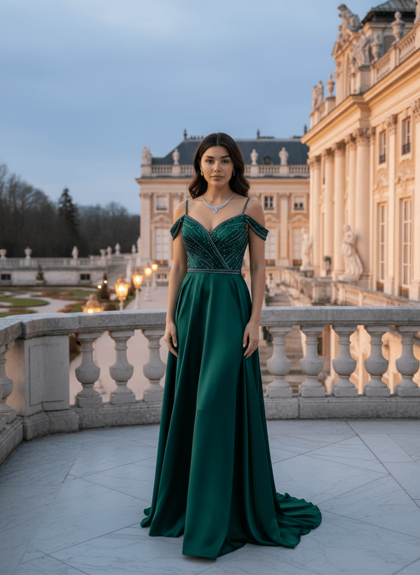 AI generated: in a gala outfit on a palace