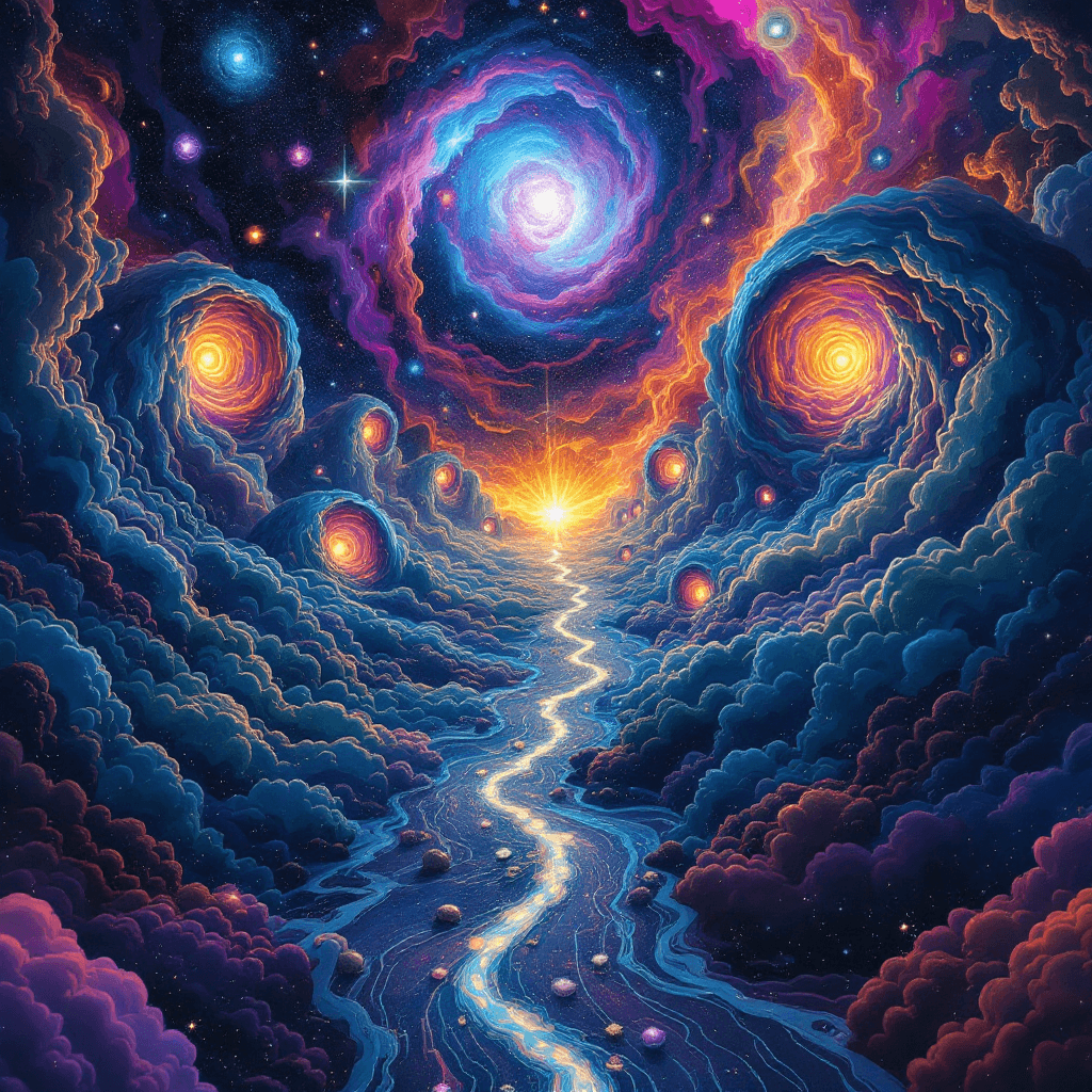 AI generated: Generate a trippy psychedelic picture for a trip through the cosmos, Masterpiece, Incredibly Absurdr...