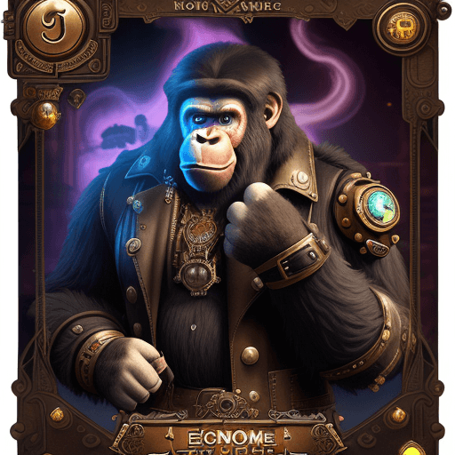 AI generated: High Resolution, Detailed Card Collection with Kong Ape All Variant model, neon steam punk, Epic NFT...