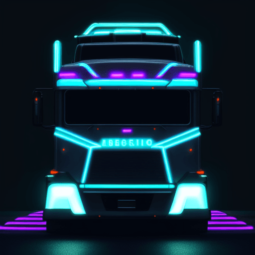 AI generated: futuristic modern truck neon lights
