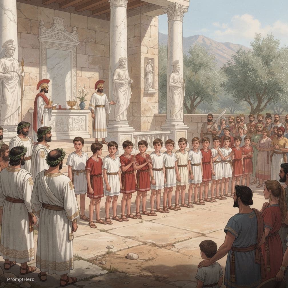 AI generated: No to samą ceremonię biczowania 14 latków podczas orthei