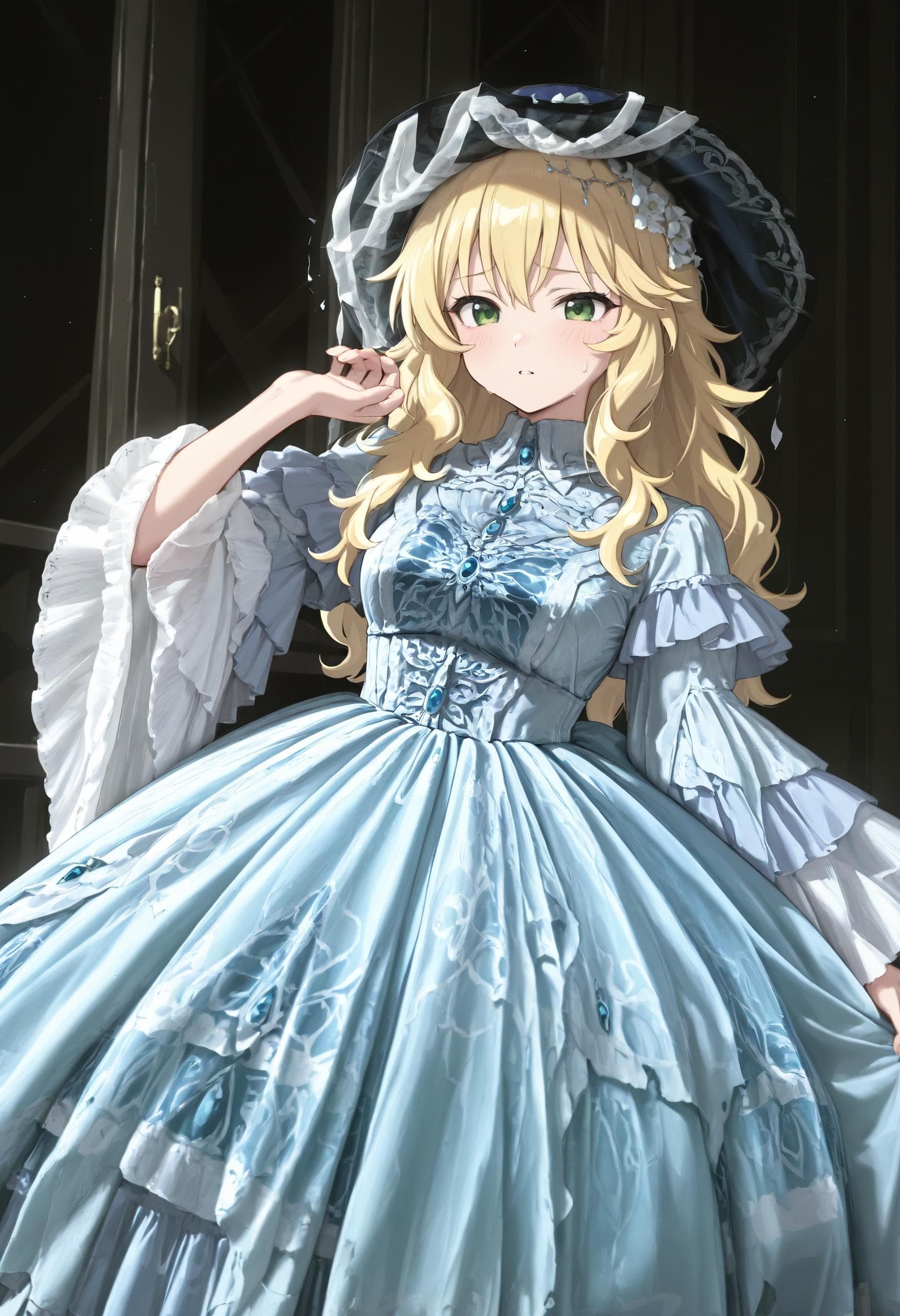 Couture Humi Sorosi Fantaisie Peacock Victorian Layered Dress