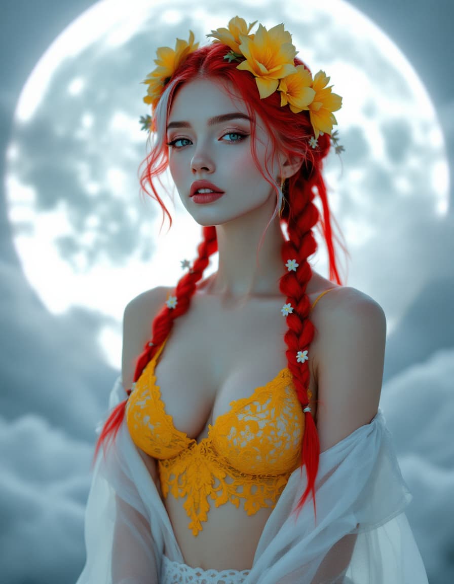 AI generated: 8K, ultra high resolution, exisuitedetailed, high quality, realistic portrait. A serene and elegant,...
