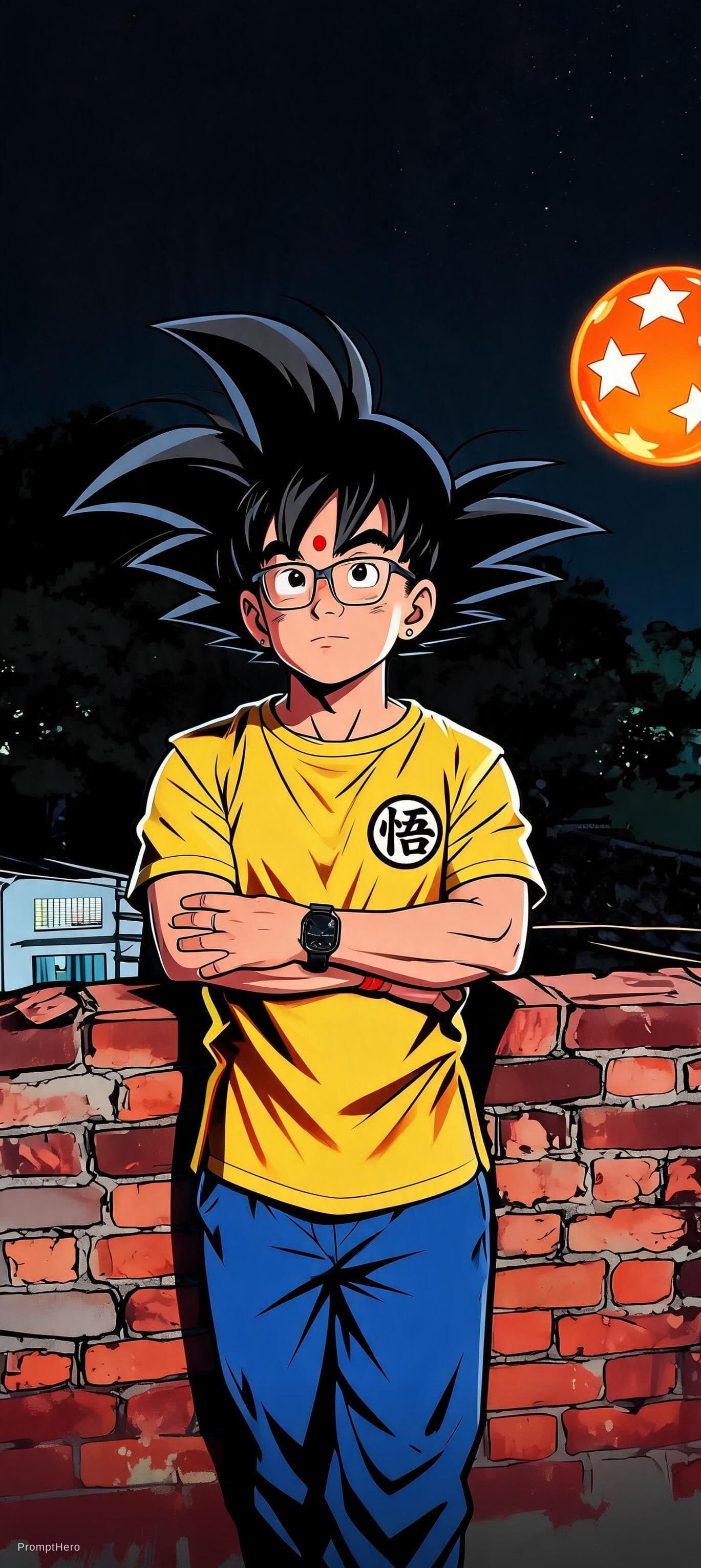AI generated: dragon ball, portrait of dr goku, in the style of street art aesthetic, cute cartoonish designs, pho...