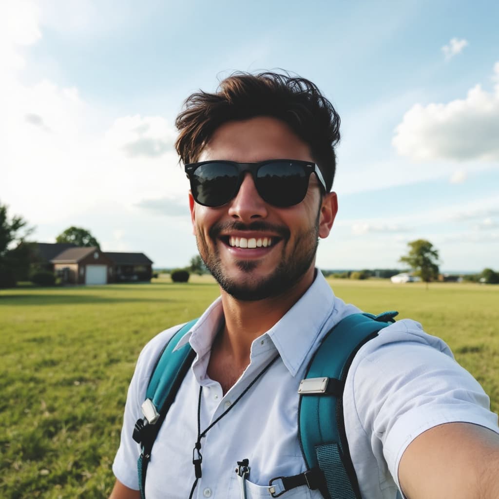 AI generated: low quality phone photo, snapchat, outdoor selfie 