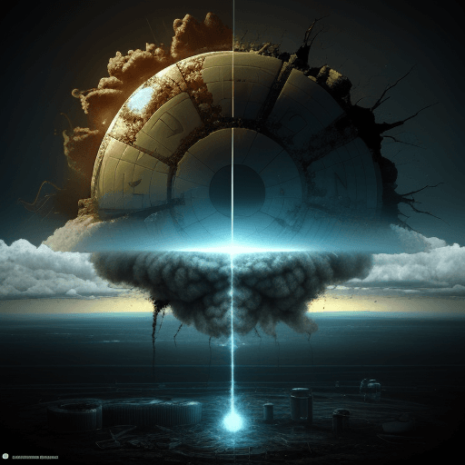 AI generated: nuclear and time, destroyed the environment, the new cifi-future opposite