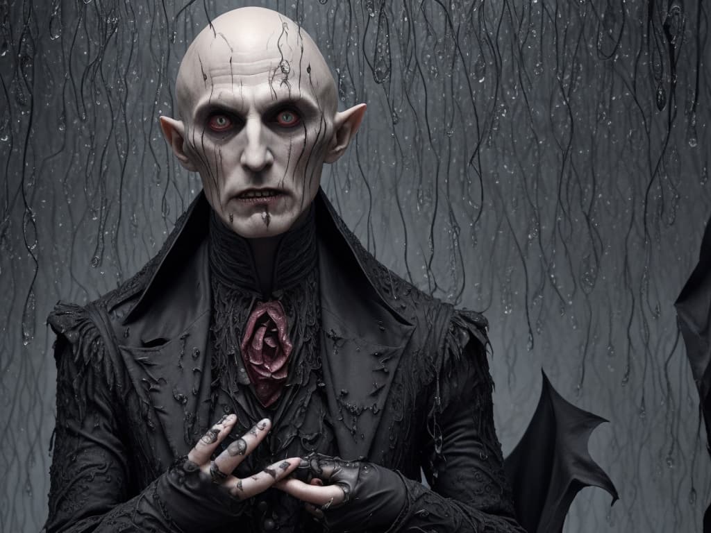 AI generated: count orlok as a male vampire, surreal masterpiece of a gothic vampire, angry, gothic enchanted (ado...