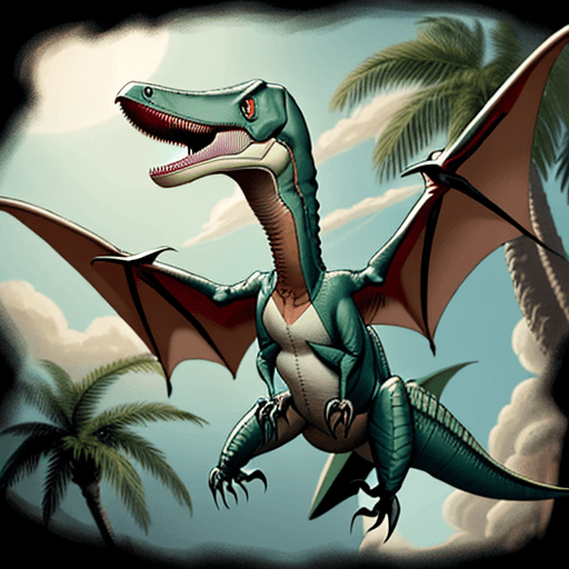 AI generated: A pteranodon, jurassic era, intimidating
