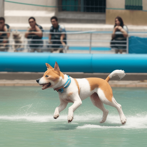 AI generated: crea un perrito nadando en un rio