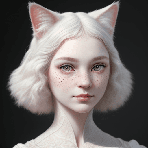 AI generated: best quality, masterpiece, portrait of a hybrid woman cat, beautiful detailed face, white background...