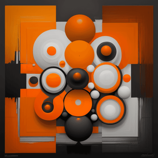 AI generated: abstract realism painting in orange and grey with modern brush techniques, in the style of bauhaus f...