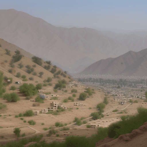 AI generated: a view of federally administered tribal area in Pakistan called khybr agency, the landscapes , the p...