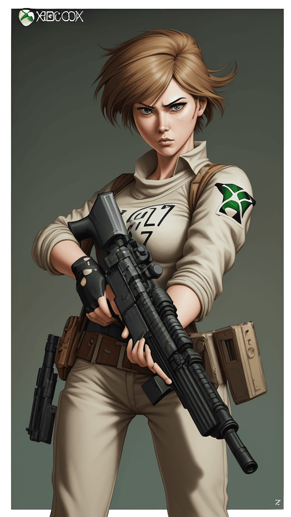 AI generated: an image of an animation character holding a gun, in the style of womancore, comic art, realistic oi...