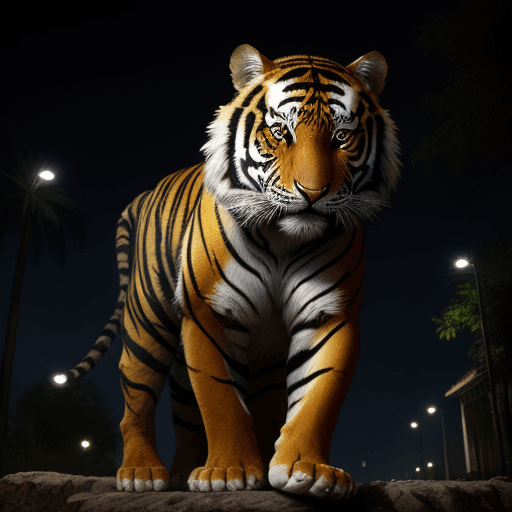 AI generated: tigre blanco de noche
