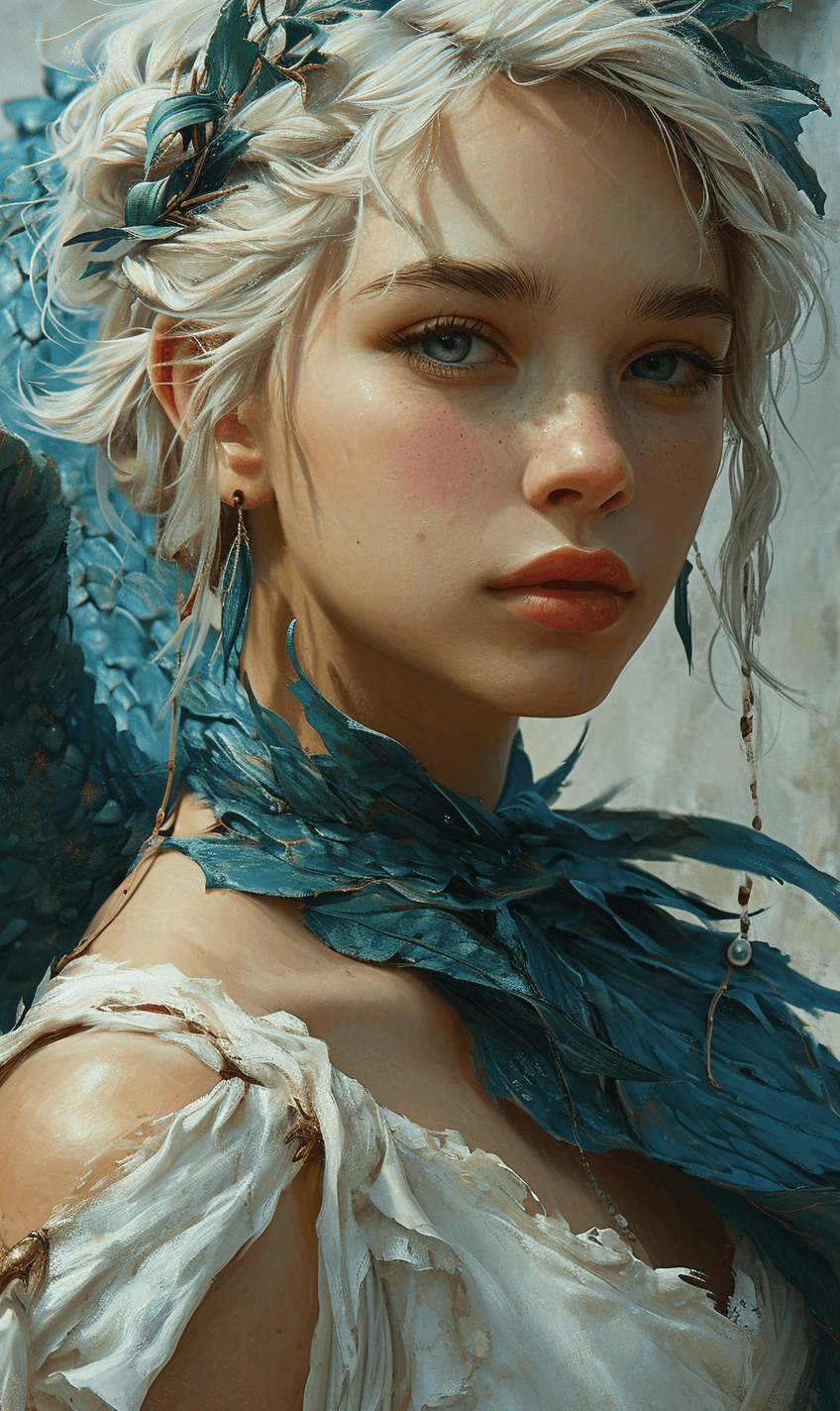 AI generated: fairy dragon hd wallpaper, in the style of silver and azure, golden age aesthetics, beautiful women,...