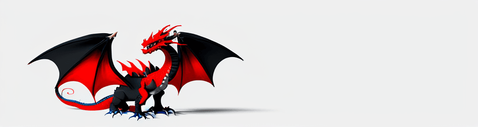 AI generated: Minimalistic dragon on a bright white background. The colors of the dragon should combine black and ...