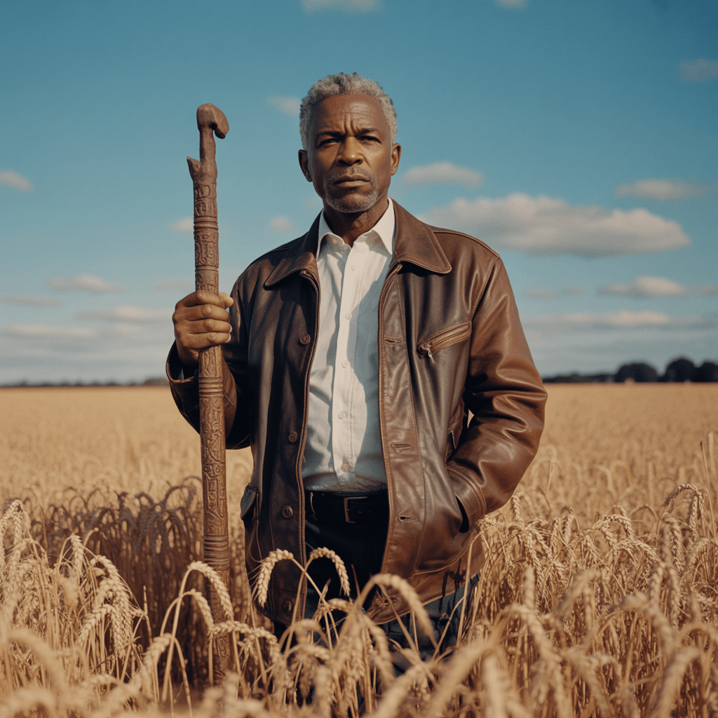 AI generated: a black man holding a stick