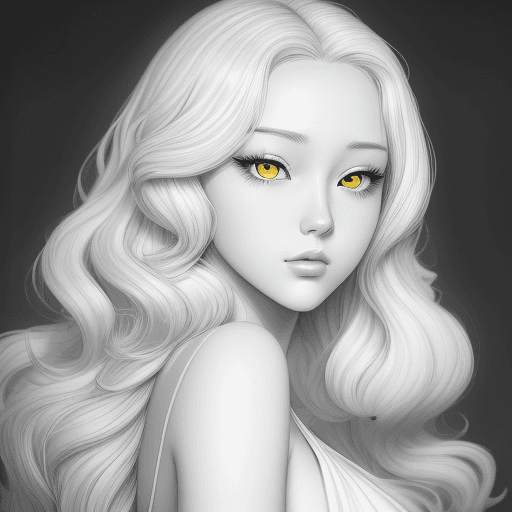 AI generated: manhwa art style, line art, drawing of a beautiful young woman in white, in the style of black and w...