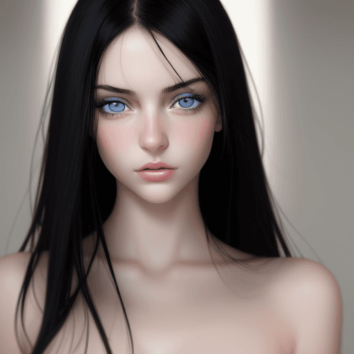 AI generated: Beautiful face, perfect face,adult ,nude,girl,with breath taking eyes ,she has black hair, has sexy ...