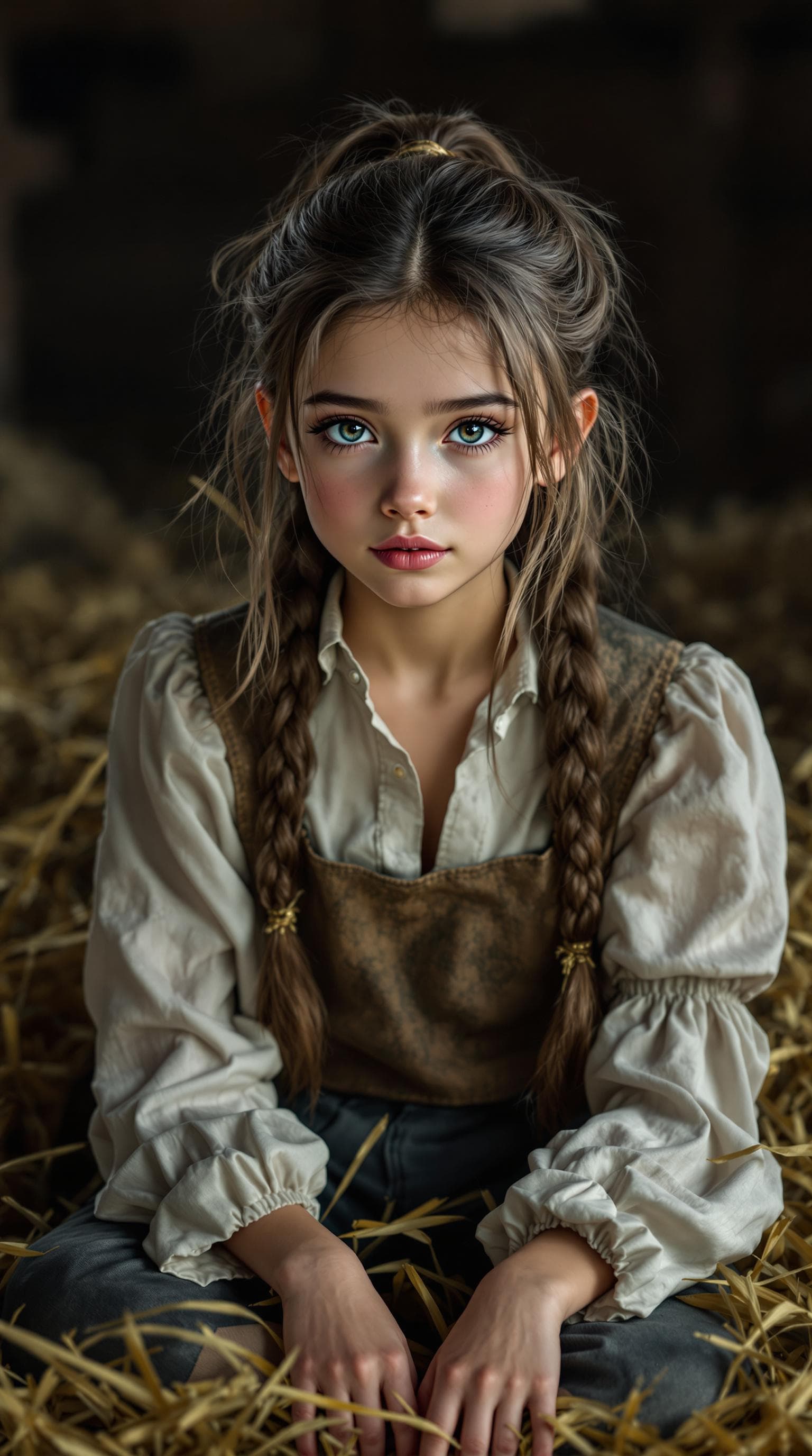 AI generated: a professional photo of a exceptionally beautiful girl in the world (age 11), (eleven year old), Pol...