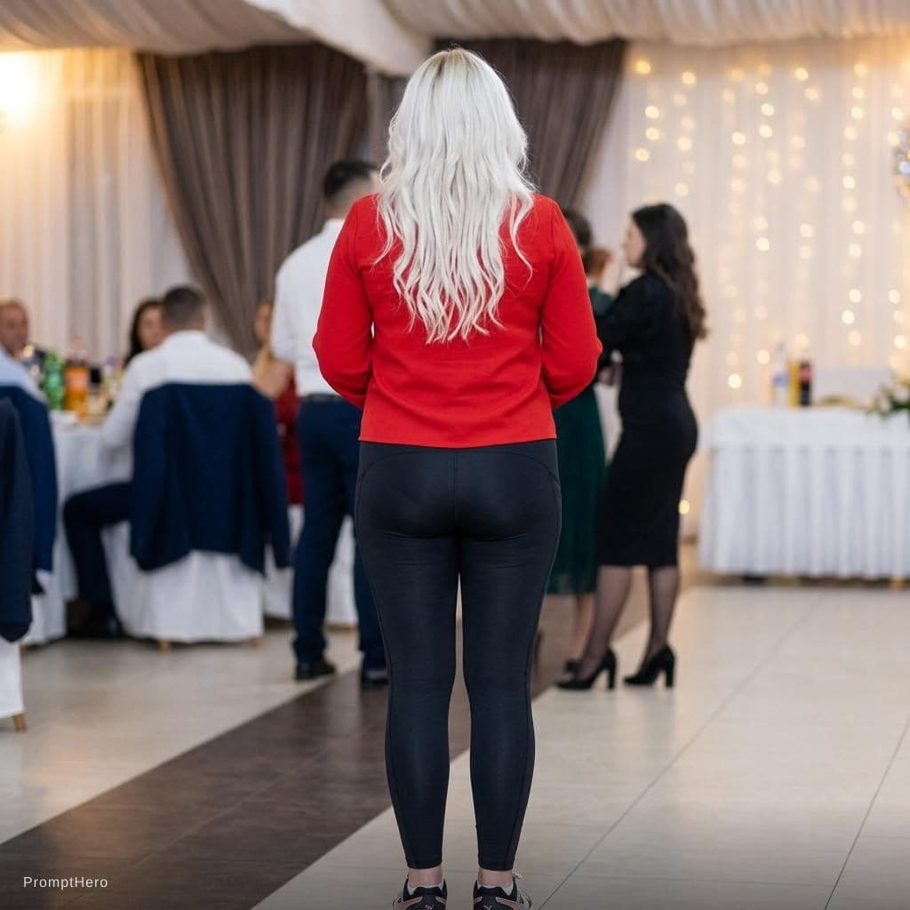 AI generated: full body shot , back view , in leggings