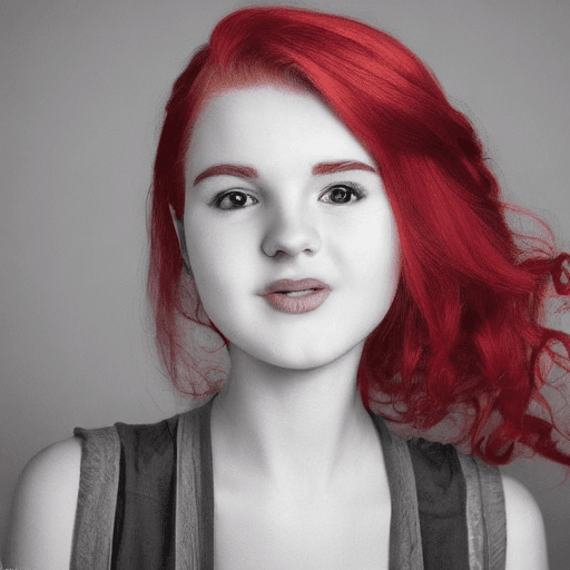 AI generated: a simple cartoon of a beautiful 18 year old woman with red hair, white background, princesscore, I c...